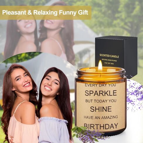 Birthday Gifts for Women Sister, Funny Birthday Gifts, Unique Scented Candles Present for Best Friend Men Mom Wife Girlfriend Her Him, Happy Birthday Gift Idea for 21st 30th 40th 50th, 9OZ in Kuwait