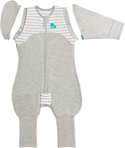 بدلة Love to Dream Swaddle UP الانتقالية، رمادية، كبيرة، 19-24 رطلاً، أجنحة بسحاب حاصلة على براءة اختراع وأكمام فريدة من نوعها مهدئة ذاتيًا، الانتقال بأمان من التقميط إلى خالية من الأسلحة قبل التدحرج in Saudi Arabia