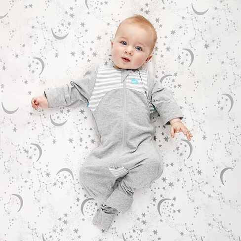 بدلة Love to Dream Swaddle UP الانتقالية، رمادية، كبيرة، 19-24 رطلاً، أجنحة بسحاب حاصلة على براءة اختراع وأكمام فريدة من نوعها مهدئة ذاتيًا، الانتقال بأمان من التقميط إلى خالية من الأسلحة قبل التدحرج in Saudi Arabia