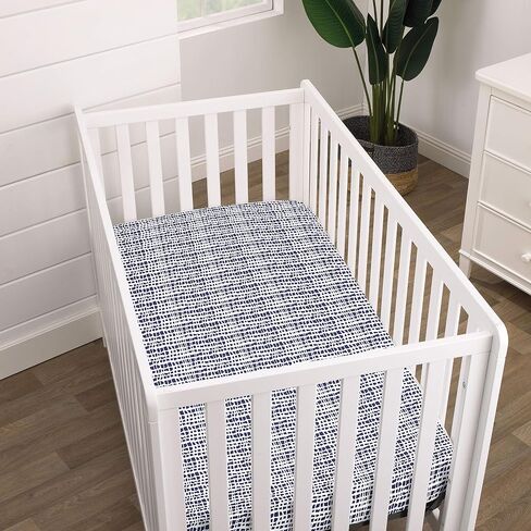 NoJo Seas The Day Blue and White Whale, Narwhal, Sea Lion, Shark 4 Piece Crib Bedding Set - Comforter, 100% Cotton Fitted Crib Sheet, Crib Skirt, and Storage in Saudi Arabia