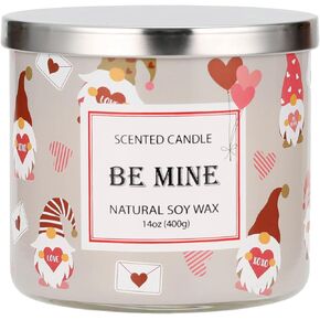 Strawberry Scented Candle, Valentine’s Day Gnomes Candle, Large 3 Wicks, 14 oz