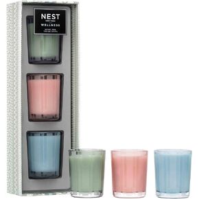 نيست فريجرانسيس شمعة ثلاثية معطرة برائحة النعناع البري والاوكالبتوس والخشب الطافي والبابونج وملح الهيمالايا وماء الورد in Kuwait