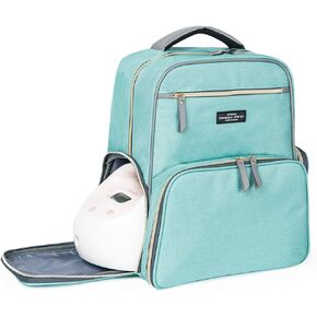 Breast Pump Backpack Diaper Bag - Multi-Function Mommy Outdoor Working Backpack with Insulation Pocket (Beige&Grey) in Kuwait