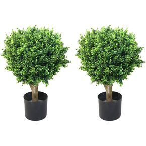 شجرة صناعية - نبات كرة هيديوتيس توبياري صناعي بطول 5 أقدام في وعاء مرجح - نباتات وهمية للعرض الداخلي أو ديكورات الشرفة الأمامية من بيور جاردن in Kuwait