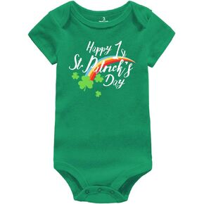 Amberetech Infant Green Bodysuit 1st St. Patrick's Day Gift Baby Irish Charm Romper Newborn Jumpsuit Outfit in Kuwait