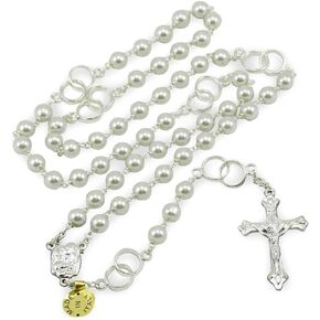Crystal Beads Rosary with Gold Pope Francis Pectoral Cross