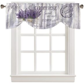 Homechoid Watercolor Flowers Bouquet Curtain Valance for Windows/Living Room/Kitchen/Bathroom/Farmhouse, Retro Brick Wall Short Rod Pocket Tier Curtain Window Treatment, 1 Panel 54x18 in Kuwait