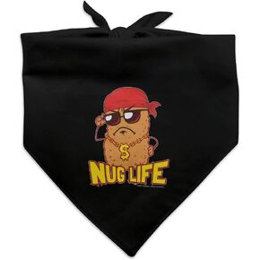 Nug Life Chicken Nugget مضحك الفكاهة الكلب الحيوانات الأليفة باندانا