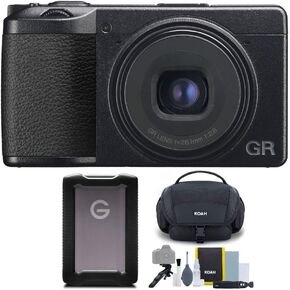 مجموعة كاميرا Ricoh GR IIIx الرقمية مع محرك أقراص ثابت محمول سعة 5 تيرابايت، وحقيبة أدوات مع ملحقات ومجموعة تنظيف (3 قطع) in Kuwait