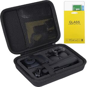 Aenllosi Hard Case for Canon PowerShot V10 Vlog Camera, Black | EVA case construction, Waterproof, drop-proof, compact with carabiner, adjustable strap, Smooth zipper, Case only in Kuwait