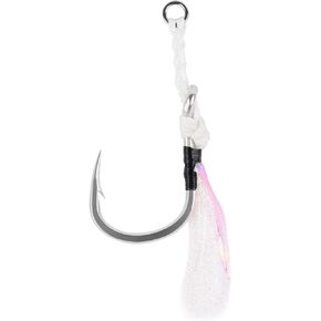 Mustad Heavy Duty Assist Rig, White w/White Flash & Ring, 6/0