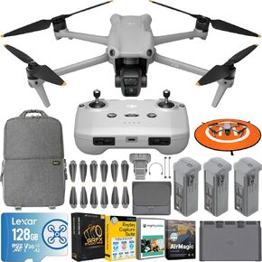 DJI Air 3 Drone Quadcopter with RC-N2 Remote (No Screen) Medium Tele & Wide-Angle Dual Primary Cameras, 46-Min Max Flight Time, Obstacle Sensing, 48MP, 4K/60fps Bundle with Deco Gear Accessories in Kuwait