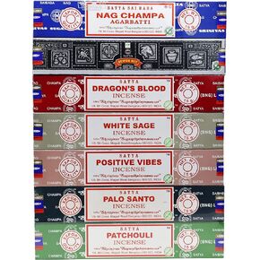 EARTH Satya Super Hit Incense Sticks Set of 7- Super Hit, Arabian Night, Athma, Blue Bell, Desi Aroma, Dharma, Magic Monk 15 GMS (Green Certified) Perfect for Gift. Hand Rolled Incense Sticks