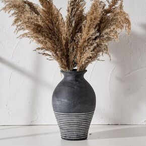 LUKA 9.2 inch Terracotta Vase, Ceramic Rustic Farmhouse Vase,Housewarming/Christmas Decoration Vases for Home Decor, Table, Living Room, Shelf,Mantel Decoration（White） in Kuwait