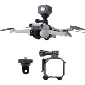 Anbee Mini 3 Pro Drone Carry Bracket لكاميرا الحركة/مصباح طيران LED، مع محول حامل ثلاثي القوائم ومحول برغي 1/4 متوافق مع DJI Mini 3 Pro RC Quadcopter in Kuwait