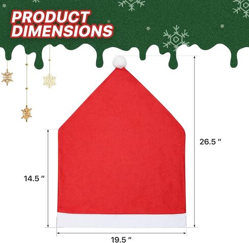 MoNiBloom 2-Pieces Christmas Chair Cover, Red Non-Woven Fabric Xmas Chair Back Covers, Christmas Decorations Chair Slipcovers for Indoor, Dining Restaurant Festival Holiday Home Decoration in Saudi Arabia