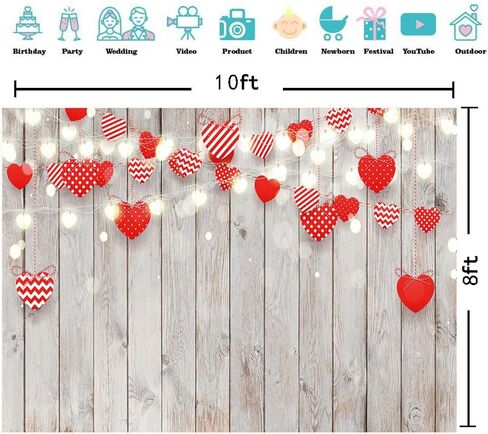 CYLYH 7x5ft Valentine's Day Wood Backdrops Valentine's Day Photography Backdrops Baby Shower Kid Birthday Party Decor Banner D519 in Saudi Arabia