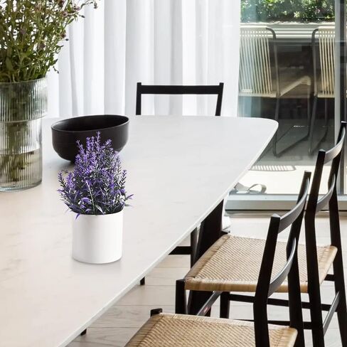 اوم ايدج نبات اللافندر الاصطناعي الصغير بوعاء، نباتات خضراء بلاستيكية صناعية مع وعاء لتزيين المنزل والمكتب in Kuwait