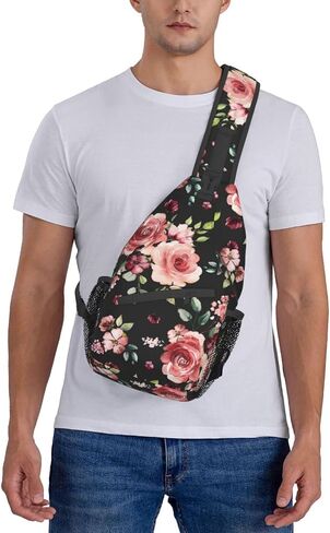Pattern Printed Sling Bag for Women Men Crossbody Shoulder Backpack Chest Bags Gym Travel Hiking Casual Daypack in Saudi Arabia