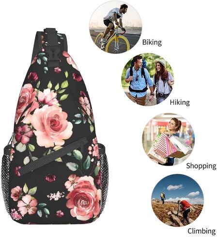 Pattern Printed Sling Bag for Women Men Crossbody Shoulder Backpack Chest Bags Gym Travel Hiking Casual Daypack in Saudi Arabia