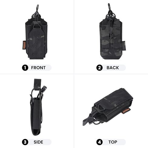 EXCELLENT ELITE SPANKER Tactical Universal Radio Holster Holder Molle Radio Pouch Adjustable for Duty Belt,Vest for Two Ways Walkie Talkie in Kuwait