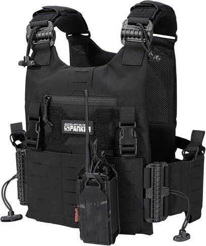 EXCELLENT ELITE SPANKER Tactical Universal Radio Holster Holder Molle Radio Pouch Adjustable for Duty Belt,Vest for Two Ways Walkie Talkie in Kuwait