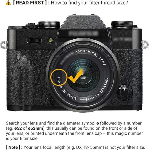 فلتر ستار ستار فيزيون 52 مم (4 نقاط) قابل للتعديل لنيكون AF-S DX 18-55mm f3.5-5.6G /Canon EF-S 24mm f2.8 Kit مرشح تأثير النجمة المتقاطع لعدسة الكاميرا in Kuwait