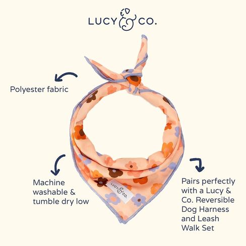 Lucy & Co. Cheery Cherries, Cute Reversible Dog Harness Walking Halter - Best Designer Pet Harnesses for XS - XL Dogs - Padded Adjustable Vest for Easy Walking (Medium) in Saudi Arabia