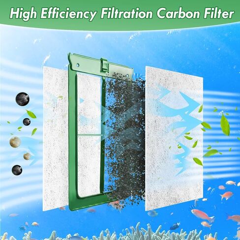 خرطوشة فلتر لحوض السمك متوسطة الحجم مكونة من 8 قطع من LeadCon متوافقة مع فلتر الطاقة الخارجي Tetra Whisper Bio-Bag 10i، IQ10، PF10، Fauna ReptoFilter 20 جالونًا من حوض السمك in Kuwait