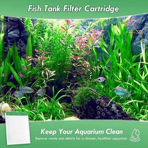خرطوشة فلتر لحوض السمك متوسطة الحجم مكونة من 8 قطع من LeadCon متوافقة مع فلتر الطاقة الخارجي Tetra Whisper Bio-Bag 10i، IQ10، PF10، Fauna ReptoFilter 20 جالونًا من حوض السمك in Kuwait