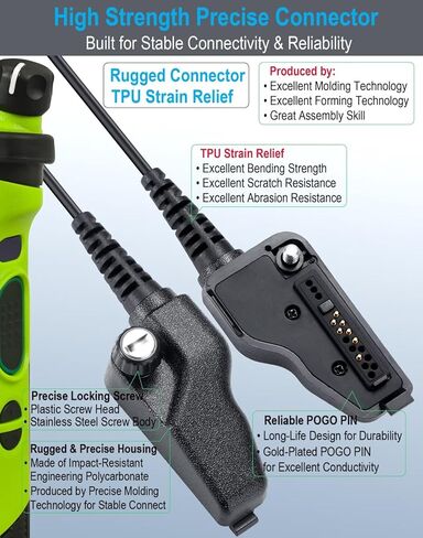 سماعة أذن مشتركة مع ميكروفون لأجهزة راديو كينوود NX-200 NX-210 NX-300 NX-3200 NX-3300 NX-3400 NX-410 NX-411 NX-5200 NX-5300 NX-5400 TK-2180 TK-3180 TK-5220 TK-5320 TK-290 TK-390، سماعة أذن على شكل حرف G in Kuwait