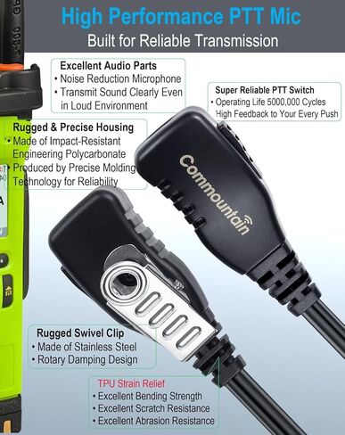 سماعة أذن مشتركة مع ميكروفون لأجهزة راديو كينوود NX-200 NX-210 NX-300 NX-3200 NX-3300 NX-3400 NX-410 NX-411 NX-5200 NX-5300 NX-5400 TK-2180 TK-3180 TK-5220 TK-5320 TK-290 TK-390، سماعة أذن على شكل حرف G in Kuwait