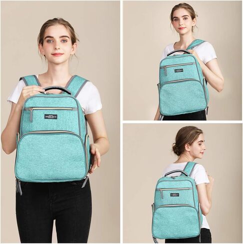 Breast Pump Backpack Diaper Bag - Multi-Function Mommy Outdoor Working Backpack with Insulation Pocket (Beige&Grey) in Kuwait