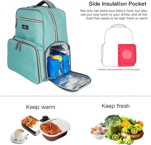 Breast Pump Backpack Diaper Bag - Multi-Function Mommy Outdoor Working Backpack with Insulation Pocket (Beige&Grey) in Kuwait