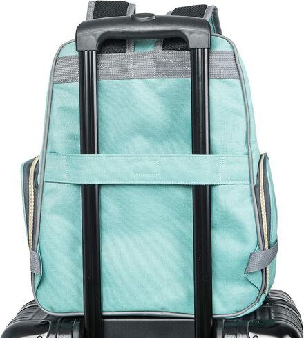 Breast Pump Backpack Diaper Bag - Multi-Function Mommy Outdoor Working Backpack with Insulation Pocket (Beige&Grey) in Kuwait