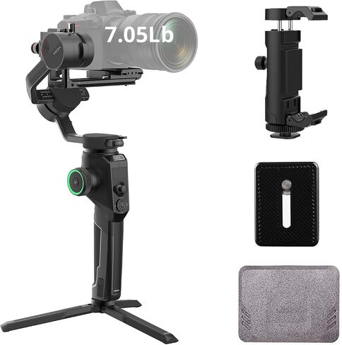 MOZA AirCross 2 Gimbal Stabilizer for DSLR Mirrorless Cameras, Payload up to 7.1 lbs with 12hours Runtime, Compatible with Sony Panasonic Leica Nikon Canon BMCC BMPCC etc in Saudi Arabia