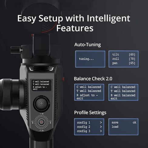 MOZA AirCross 2 Gimbal Stabilizer for DSLR Mirrorless Cameras, Payload up to 7.1 lbs with 12hours Runtime, Compatible with Sony Panasonic Leica Nikon Canon BMCC BMPCC etc in Saudi Arabia
