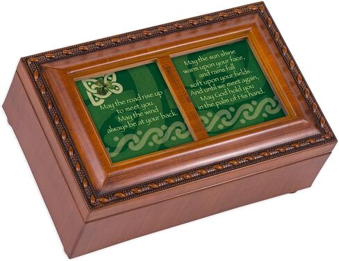 Cottage Garden Irish Road Petite Woodgrain Rope Trim Music Box Plays Irish Eyes in Saudi Arabia