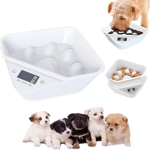 وعاء طعام بطيء للكلاب، وعاء بطيء مع ميزان إلكتروني، وعاء طعام للكلاب، وعاء طعام للحيوانات الصغيرة، وعاء للجراء، يتحكم في تناول الحيوانات الأليفة، أدوات مائدة مثالية للجراء والقطط الصغيرة (أبيض) in Kuwait