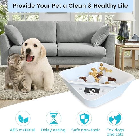 وعاء طعام بطيء للكلاب، وعاء بطيء مع ميزان إلكتروني، وعاء طعام للكلاب، وعاء طعام للحيوانات الصغيرة، وعاء للجراء، يتحكم في تناول الحيوانات الأليفة، أدوات مائدة مثالية للجراء والقطط الصغيرة (أبيض) in Kuwait