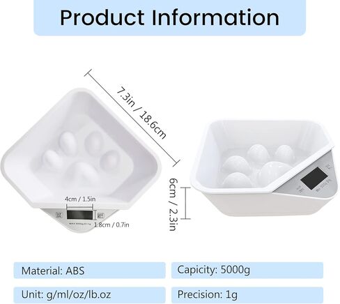 وعاء طعام بطيء للكلاب، وعاء بطيء مع ميزان إلكتروني، وعاء طعام للكلاب، وعاء طعام للحيوانات الصغيرة، وعاء للجراء، يتحكم في تناول الحيوانات الأليفة، أدوات مائدة مثالية للجراء والقطط الصغيرة (أبيض) in Kuwait