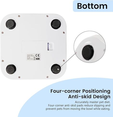 وعاء طعام بطيء للكلاب، وعاء بطيء مع ميزان إلكتروني، وعاء طعام للكلاب، وعاء طعام للحيوانات الصغيرة، وعاء للجراء، يتحكم في تناول الحيوانات الأليفة، أدوات مائدة مثالية للجراء والقطط الصغيرة (أبيض) in Kuwait