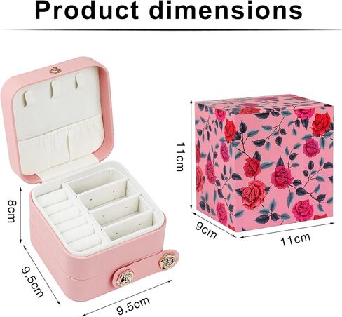 Hicdaw Travel Jewelry Case Small Jewelry Box PU Leather Organizer Box 3 Layer Mini Jewelry Travel Case Jewelry Gift Box for Women Girls in Kuwait