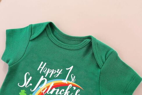 Amberetech Infant Green Bodysuit 1st St. Patrick's Day Gift Baby Irish Charm Romper Newborn Jumpsuit Outfit in Kuwait