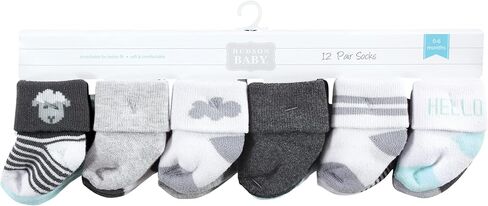 Hudson Baby Unisex Baby Cotton Rich Newborn and Terry Socks, Sheep, 0-6 Months in Saudi Arabia