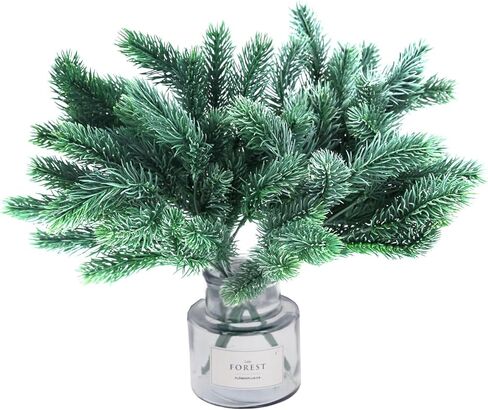 فروع إبرة الصنوبر الاصطناعية من Tinsow، 4 قطع من أوراق الصنوبر الصناعي أغصان إبرة سيقان فروع الأرز المزيفة الخضراء لديكور المزرعة في عطلة عيد الميلاد والشتاء (أخضر، 4) in Kuwait