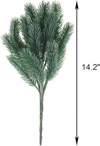 فروع إبرة الصنوبر الاصطناعية من Tinsow، 4 قطع من أوراق الصنوبر الصناعي أغصان إبرة سيقان فروع الأرز المزيفة الخضراء لديكور المزرعة في عطلة عيد الميلاد والشتاء (أخضر، 4) in Kuwait