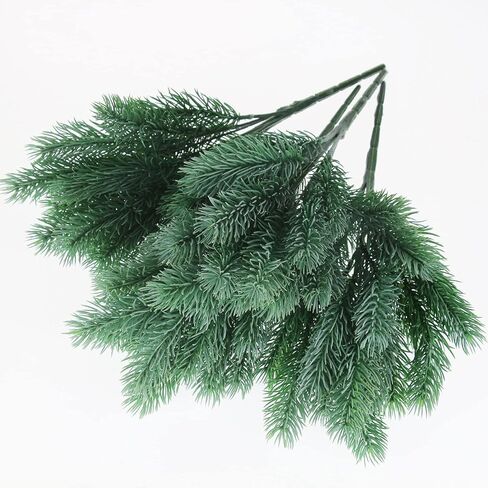 فروع إبرة الصنوبر الاصطناعية من Tinsow، 4 قطع من أوراق الصنوبر الصناعي أغصان إبرة سيقان فروع الأرز المزيفة الخضراء لديكور المزرعة في عطلة عيد الميلاد والشتاء (أخضر، 4) in Kuwait