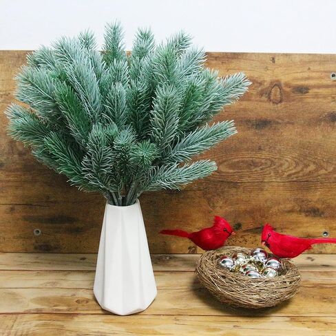 فروع إبرة الصنوبر الاصطناعية من Tinsow، 4 قطع من أوراق الصنوبر الصناعي أغصان إبرة سيقان فروع الأرز المزيفة الخضراء لديكور المزرعة في عطلة عيد الميلاد والشتاء (أخضر، 4) in Kuwait