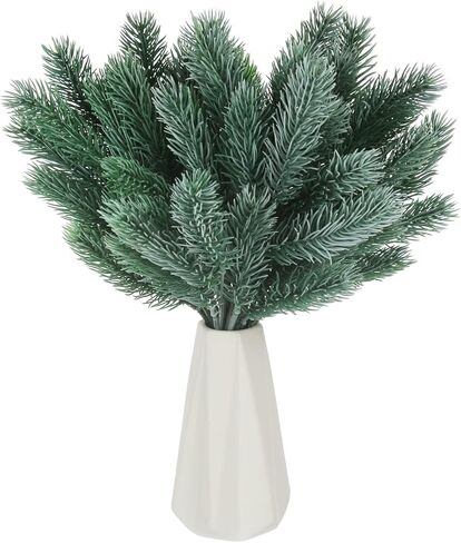 فروع إبرة الصنوبر الاصطناعية من Tinsow، 4 قطع من أوراق الصنوبر الصناعي أغصان إبرة سيقان فروع الأرز المزيفة الخضراء لديكور المزرعة في عطلة عيد الميلاد والشتاء (أخضر، 4) in Kuwait